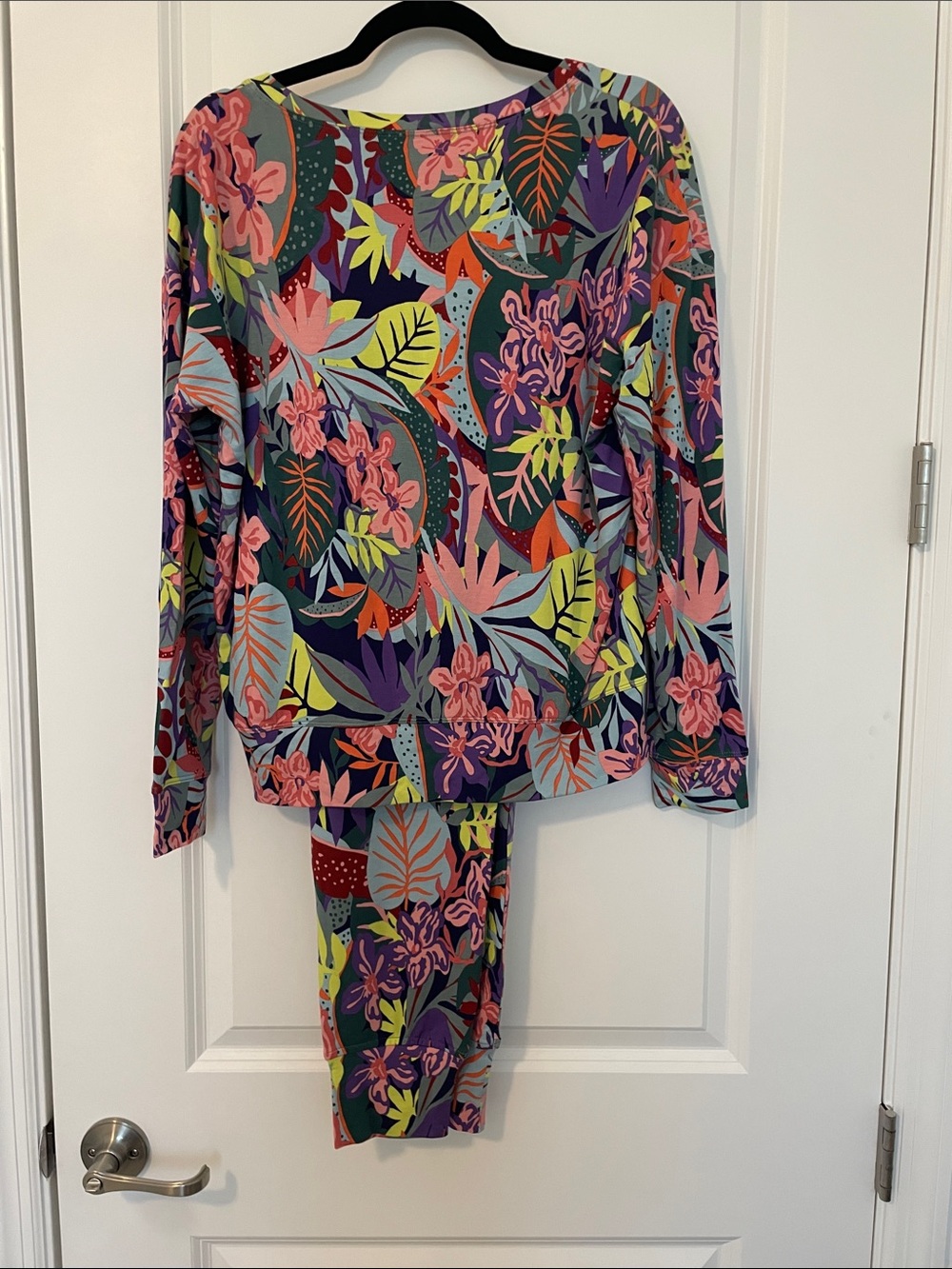 CAbi Multi-Color Floral Long Sleeve Top and Matching Pants - Pink, Purple, Green
